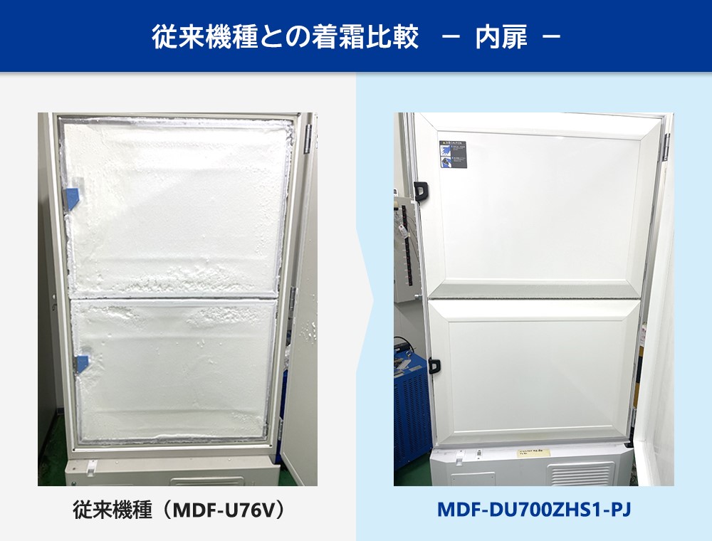 従来機種との着霜比較- 内扉-