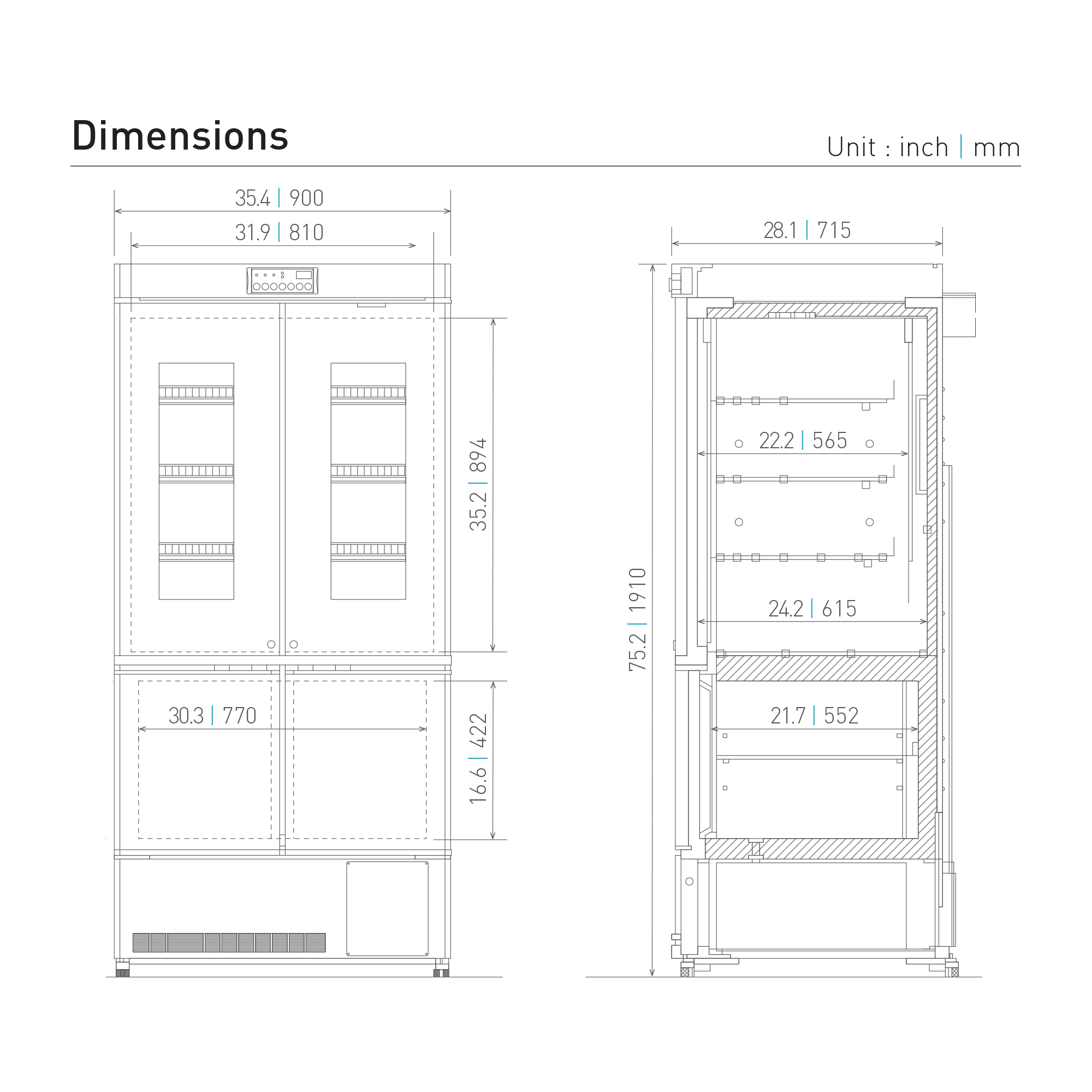 MPR-715F-PA Dimensional Drawing